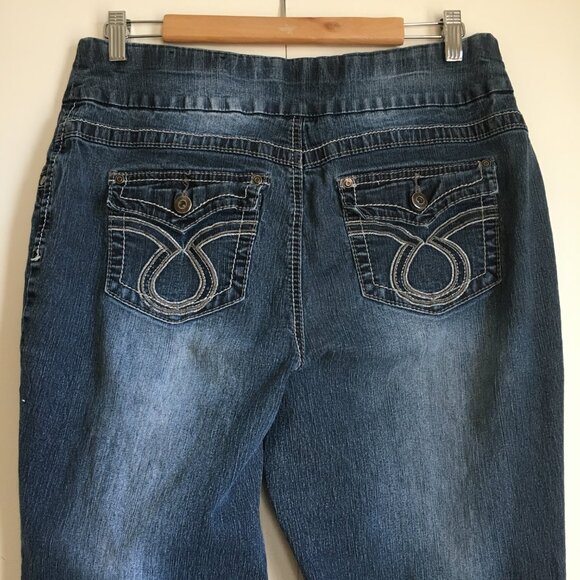 Vintage KD Medium Blue Stretchy Pull-On Denim Jeans - Picture 4 of 16